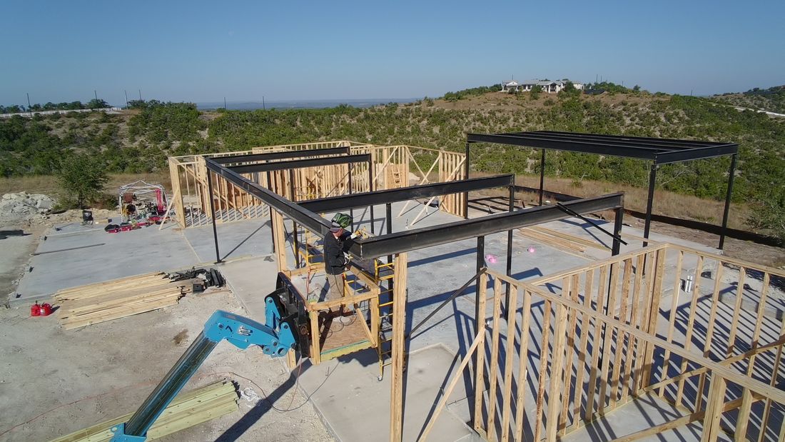 Welding a structural steel beam