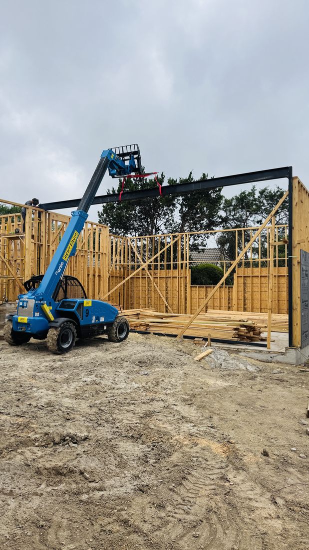 Setting a steel beam